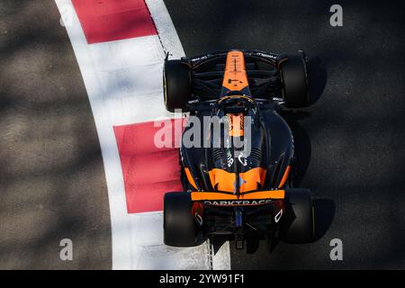 04 NORRIS Lando (gbr), McLaren F1 Team MCL38, azione durante il test post-stagionale di Formula 1 Abu Dhabi 2024, il 10 dicembre 2024 sul circuito Yas Marina, ad Abu Dhabi, Emirati Arabi Uniti Foto Stock