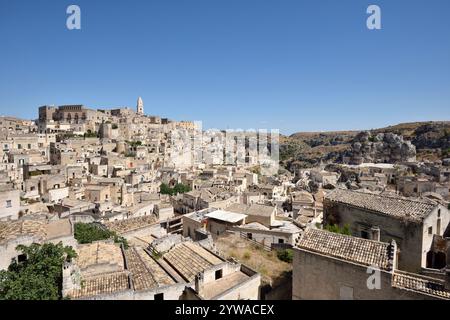 Sasso Barisano e Sasso Caveoso, Sassi, Matera, Basilicata, Italia Foto Stock