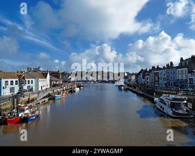 Regno Unito, Dorset, Weymouth, porto dal ponte cittadino. Foto Stock