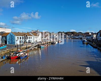 Regno Unito, Dorset, Weymouth, porto dal ponte cittadino. Foto Stock