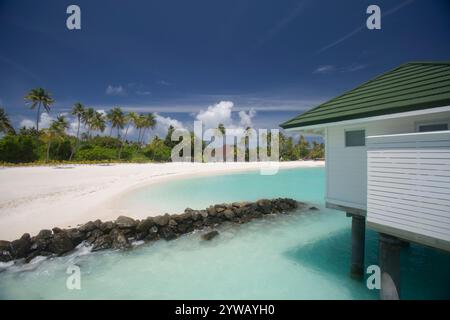 Ville sull'acqua a Siyam World, Maldive Foto Stock