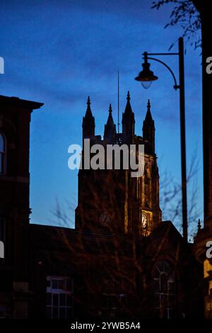 Edificio simbolo di Stockport, chiesa parrocchiale di St. Mary Foto Stock