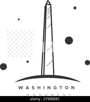 An Obelisk - The Washington Monument - Stock Illustration as EPS 10 file Illustrazione Vettoriale