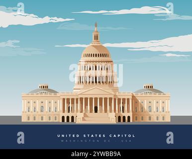 United States Capitol - Washington DC - USA - immagine di scorta come file EPS 10 Illustrazione Vettoriale