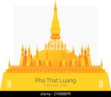 PHA That Luang Vientiane, Laos - Stock Illustration as EPS 10 file Illustrazione Vettoriale