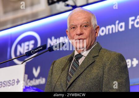 Madrid, Madrid, Spagna. 10 dicembre 2024. Conferenza di Josep Borrell, alto rappresentante dell'Unione per gli affari esteri e la politica di sicurezza e vicepresidente della Commissione europea dal 2019 al 2024, al Forum europeo tenutosi presso il Mandarin Oriental Ritz Hotel di Madrid. (Credit Image: © Richard Zubelzu/ZUMA Press Wire) SOLO PER USO EDITORIALE! Non per USO commerciale! Foto Stock