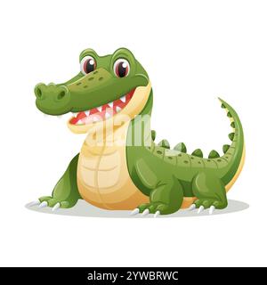 Illustrazione vettoriale del coccodrillo cartoni animati per bambini Illustrazione Vettoriale