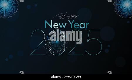 Felice anno nuovo - Design del nuovo anno 2025 - Design moderno del nuovo anno Illustrazione Vettoriale