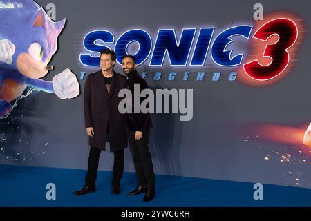 Londra, Regno Unito. 10 dicembre 2024. Nella foto: Jim Carrey e Lee Majdoub partecipano alla prima inglese di Sonic the Hedgehog 3 al Cineworld, Leicester Square. Credito: Justin ng/Alamy Live News Foto Stock