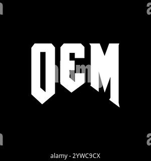 Logo lettera OEM per azienda tecnologica. Combinazione di colori bianco e nero con logo OEM. Logo OEM, vettore OEM, design OEM, icona OEM, OEM alph Illustrazione Vettoriale