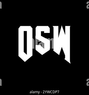 Logo OSW Letter per l'azienda tecnologica. Combinazione di colori bianco e nero con logo OSW. Logo OSW, vettore OSW, design OSW, icona OSW, alph OSW Illustrazione Vettoriale