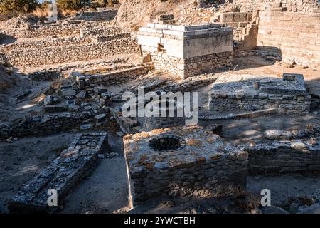 Antiche rovine di Troia, Turkiye Foto Stock