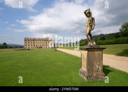 Chatsworth House, residenza signorile, Derbyshire Dales, Bakewell, Regno Unito Foto Stock