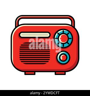 Semplice illustrazione del vettore radio cartoon Illustrazione Vettoriale