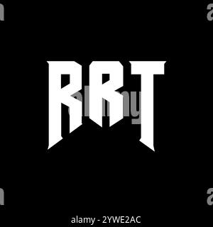 Logo RRT Letter per l'azienda tecnologica. Combinazione di colori bianco e nero con logo RRT. Logo RRT, vettore RRT, design RRT, icona RRT, alph RRT Illustrazione Vettoriale