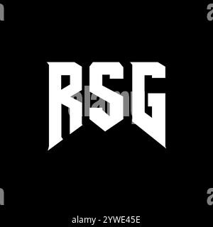 Logo RSG Letter per l'azienda tecnologica. Combinazione di colori bianco e nero con logo RSG. Logo RSG, vettore RSG, design RSG, icona RSG, alph RSG Illustrazione Vettoriale