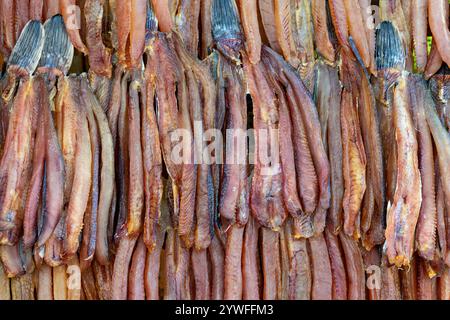 Pesce essiccato al mercato, Siem Reap, Cambogia Foto Stock