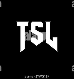 Logo TSL Letter per l'azienda tecnologica. Combinazione di colori bianco e nero con logo TSL. Logo TSL, vettore TSL, design TSL, icona TSL, TSL alph Illustrazione Vettoriale