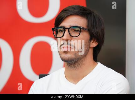 Milano, Italia. 13 agosto 2022. Foto Spada/LaPresse 13 agosto 2022 - Milano, Italia - sport, calcio - Milano vs Udinese - Campionato italiano di calcio serie A TIM 2022/2023 - Stadio San Siro. Nella foto: Sandro Tonali (a.c. Milano); 13 agosto 2022 Milano, Italia - sport, calcio - Milano vs Udinese - Campionato Italiano di calcio di serie A 2022/2023 - Stadio San Siro. Nella foto: Sandro Tonali (a.c. Milano); crediti: LaPresse/Alamy Live News Foto Stock