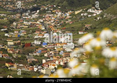 Panorama da Mirador de Jardina a San Cristobal de la Laguna, Tenerife, Isole Canarie, Spagna, Europa Foto Stock