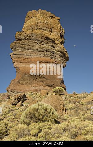 Roques de Garcia, formazioni rocciose laviche, Parque Nacional de las Canadas del Teide, Parco Nazionale del Teide, sito Patrimonio dell'Umanità dell'UNESCO, Tenerife, Canarie I. Foto Stock