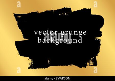 Pennello di pittura vettoriale traccia grunge nera Illustrazione Vettoriale