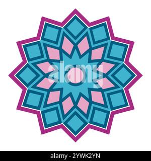 Splendido motivo geometrico islamico - elegante design a stella araba per l'arredamento della casa, l'arte digitale e la stampa Illustrazione Vettoriale