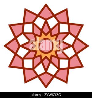 Splendido motivo geometrico islamico - elegante design a stella araba per l'arredamento della casa, l'arte digitale e la stampa Illustrazione Vettoriale