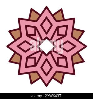 Splendido motivo geometrico islamico - elegante design a stella araba per l'arredamento della casa, l'arte digitale e la stampa Illustrazione Vettoriale
