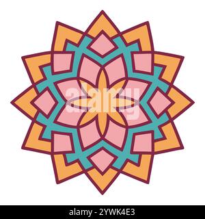 Splendido motivo geometrico islamico - elegante design a stella araba per l'arredamento della casa, l'arte digitale e la stampa Illustrazione Vettoriale