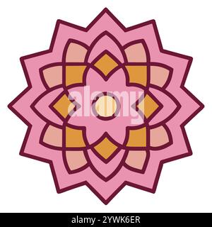 Splendido motivo geometrico islamico - elegante design a stella araba per l'arredamento della casa, l'arte digitale e la stampa Illustrazione Vettoriale