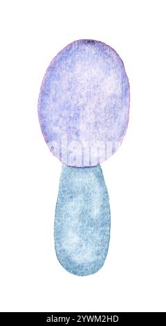 Arte astratta dell'acquerello: Design minimalista con delicate sfumature pastello di blu e viola. Foto Stock