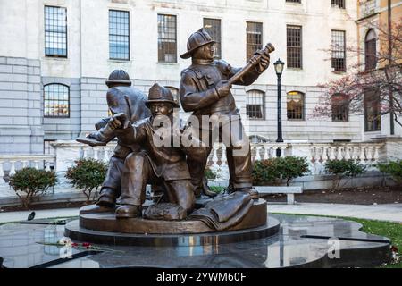 Monumento ai vigili del fuoco caduti nel Massachusetts a Boston, Stati Uniti Foto Stock
