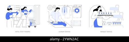 Hotel business Cartoon isolato vettore illustrazioni se Illustrazione Vettoriale