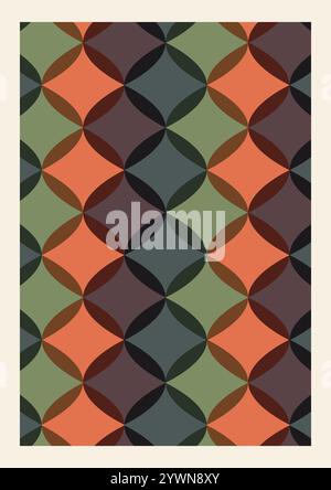 Poster delle forme rettangolari geometriche astratte vettoriali colorate. Colorato stile artistico cubismo. Per la stampa e la wall art Illustrazione Vettoriale