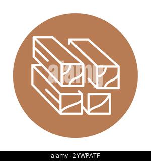 I pannelli in legno modificati termicamente sono contrassegnati da un'icona nera. Firma per pagina Web, app mobile, pulsante, logo. Pulsante isolato vettore. Traccia modificabile. Illustrazione Vettoriale