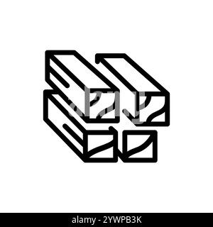 I pannelli in legno modificati termicamente sono contrassegnati da un'icona nera. Firma per pagina Web, app mobile, pulsante, logo. Pulsante isolato vettore. Traccia modificabile. Illustrazione Vettoriale