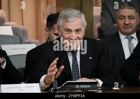 Roma, Convegno l'amore politico come strumento di pace e democrazia , organizzato dall'Agenzia Nazionale di microcredito. Gli interventi del Ministro degli affari Esteri Antonio Tajani e del Cardinale Matteo Zuppi, Presidente della Conferenza Episcopale Italiana CEI, sono attesi l'11 dicembre 2024 a Roma. Copyright: XAndreaxCalandrax Foto Stock