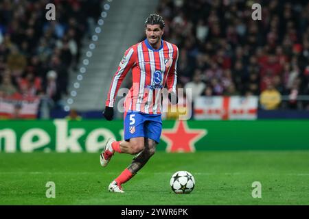 Rodrigo De Paul dell'Atletico de Madrid durante la partita di UEFA Champions League tra l'Atletico de Madrid e Slovan Bratislava al Metropolitano Stadi Foto Stock