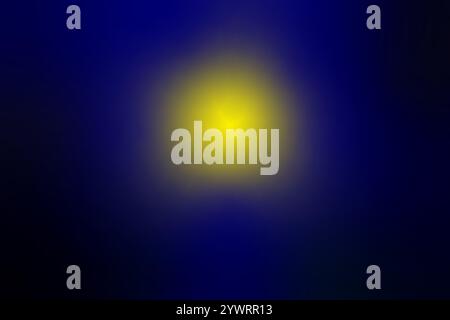 Sfocatura luce gialla. Gradiente blu. Sfondo astratto morbido. Design vettoriale atmosferico. Illustrazione Vettoriale