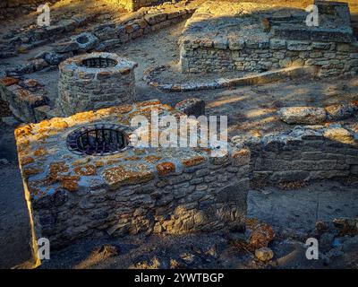 Rovine dell'antica città di Troia in Turchia (Turkiye) Foto Stock