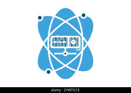 Icona della scienza dei dati. stile icona a tinta unita. Icona correlata. Illustrazione vettoriale degli elementi dell'architettura IT Illustrazione Vettoriale