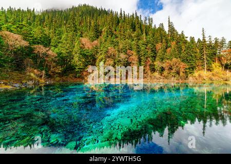 Vista della piscina a cinque colori (il laghetto colorato) Foto Stock