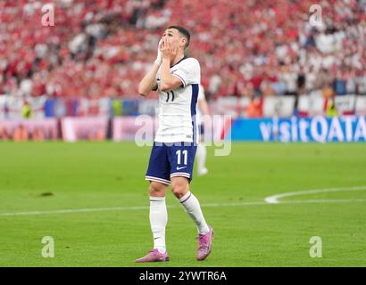 Foto del file datata 21-06-2024 di Phil Foden. L'Inghilterra non riuscì a impressionare quando pareggiò 1-1 con la Danimarca nella sua seconda partita del girone C a Euro 2024. Data di pubblicazione: Giovedì 12 dicembre 2024. Foto Stock