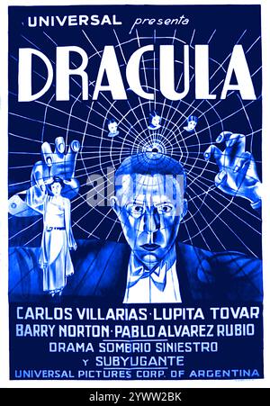 Poster di distribuzione teatrale per il film in lingua spagnola del 1931 Dracula, un adattamento del romanzo di Bram Stoker del 1897. Foto Stock