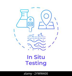 Icona del concetto gradiente blu in situ di test Illustrazione Vettoriale