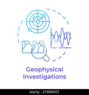 Icona del concetto di gradiente blu per indagini geofisiche Illustrazione Vettoriale