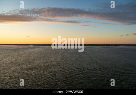 Erie's Presque Isle State Park visto dalla Bicentennial Tower, situata a Erie, Pennsylvania, Stati Uniti Foto Stock