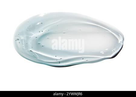 Striscio di gel blu trasparente su uno sfondo vuoto. Prodotto per la cura della pelle, formula idratante. Foto Stock