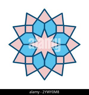 Splendido motivo islamico senza cuciture con forme geometriche e design arabesco, perfetto per le decorazioni Ramadan e Eid. Illustrazione Vettoriale